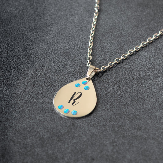 Custom Monogram Necklace – Engraved Initial Pendant