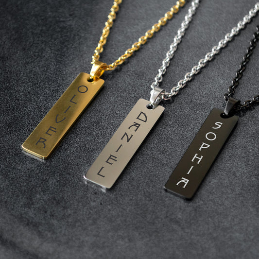 Custom Message Necklace – Engraved Name Jewelry Gift