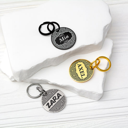 Stainless Steel Dog ID Tag - Custom Engraved Pet Tag