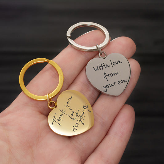 Personalized Family Gift - Handwriting Engraved Keychain