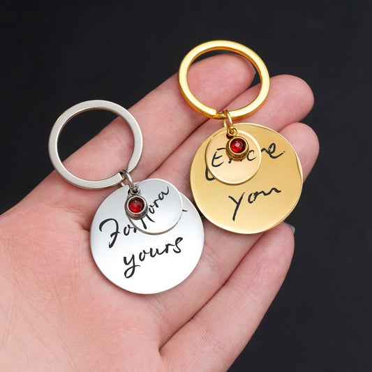 Couples Keychain - Custom Handwriting or Font Engraving