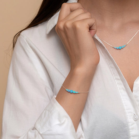 Stunning Silver or Gold-Filled Bracelet with Dainty Opal Beads - TitaniumFashion