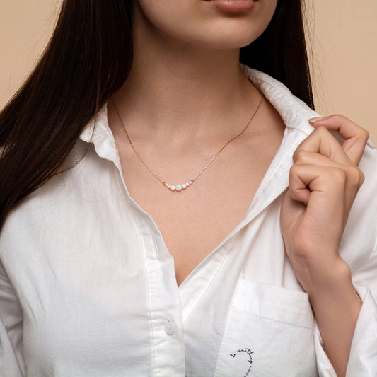 Beautiful Opal Bead Necklace - Choose Silver or Gold-Filled for a Refined Look - TitaniumFashion