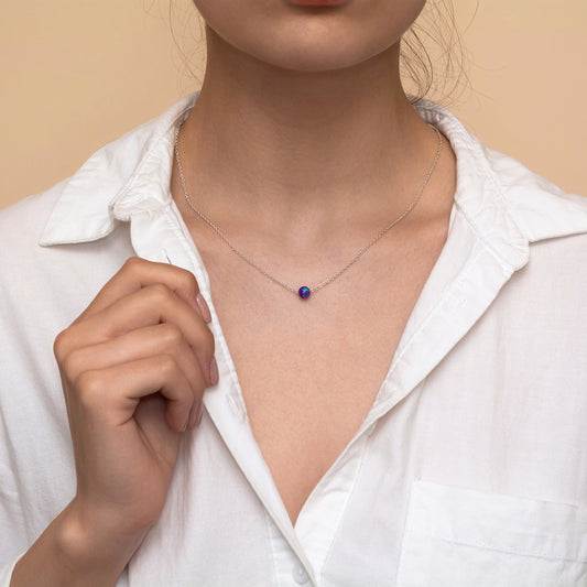 Dainty Opal Necklace - Customizable in Beautiful Silver or Gold-Filled - TitaniumFashion