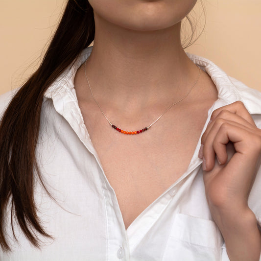 Elegant and Modern Opal Bead Necklace - Custom Silver or Gold-Filled - TitaniumFashion