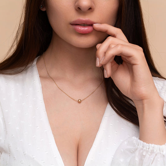 Stunning Gold-Filled Necklace with Dainty Bead - TitaniumFashion