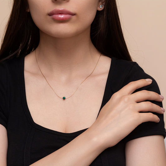 Minimalistic and Chic Silver/Gold-Filled Necklace with Stunning Opal Accent - TitaniumFashion