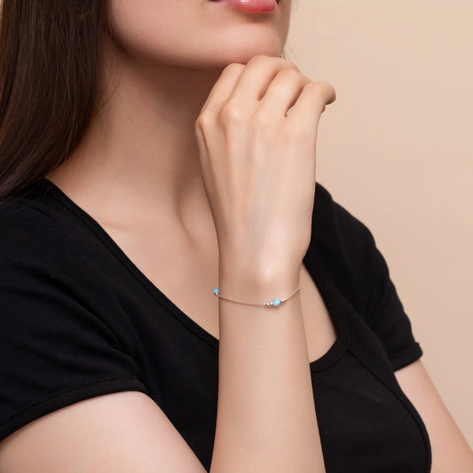 Chic and Minimalist Opal Bead Bracelet - Choose Silver or Gold-Filled - TitaniumFashion