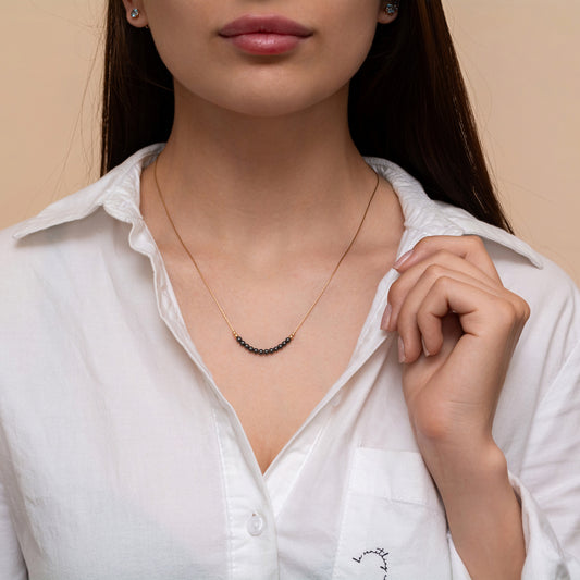 Refined Silver or Gold-Filled Necklace with Elegant Hematite Beads - TitaniumFashion