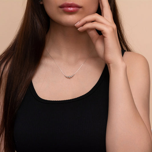 Delicate Bead Necklace - Choose Silver or Gold-Filled for a Dainty Look - TitaniumFashion