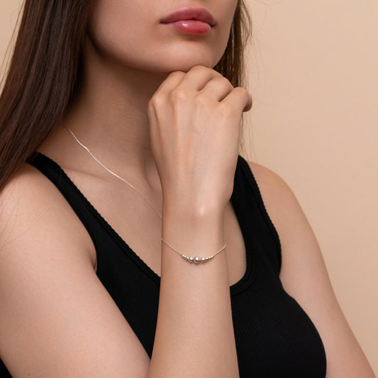 Elegant Custom Silver or Gold-Filled Bracelet with Dainty Beads - TitaniumFashion