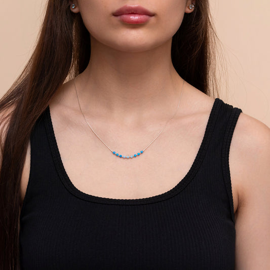 Refined and Minimalistic Silver or Gold-Filled Necklace with Opal Accents - TitaniumFashion