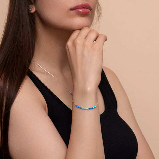 Delicate Personalized Silver or Gold-Filled Opal Bead Bracelet - TitaniumFashion