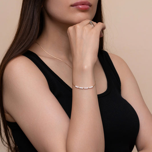 Modern and Tiny Opal Bracelet in Luxurious Silver or Gold-Filled - TitaniumFashion