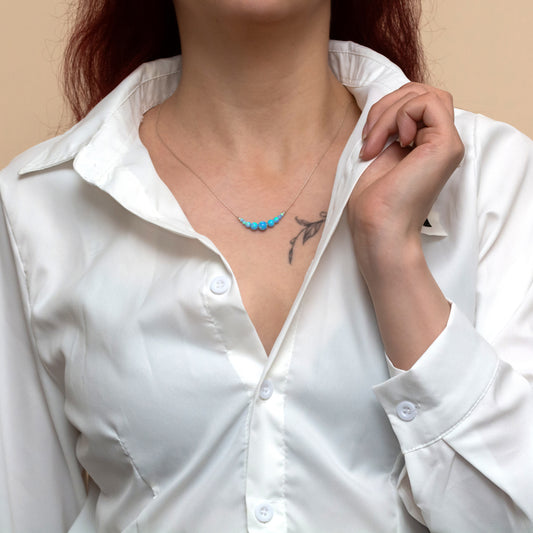 Timeless Silver or Gold-Filled Necklace with Stunning Opal Beads - TitaniumFashion