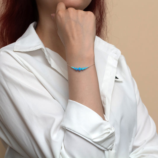 Luxurious Silver or Gold-Filled Bracelet with Tiny Opal Accents - TitaniumFashion