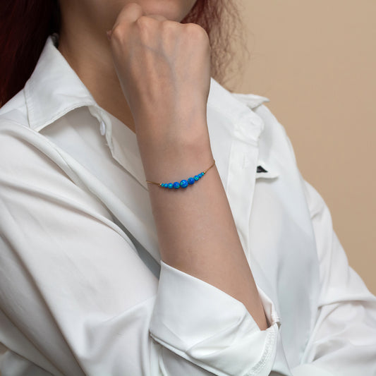 Refined Silver or Gold-Filled Bracelet with Elegant Opal Beads - TitaniumFashion