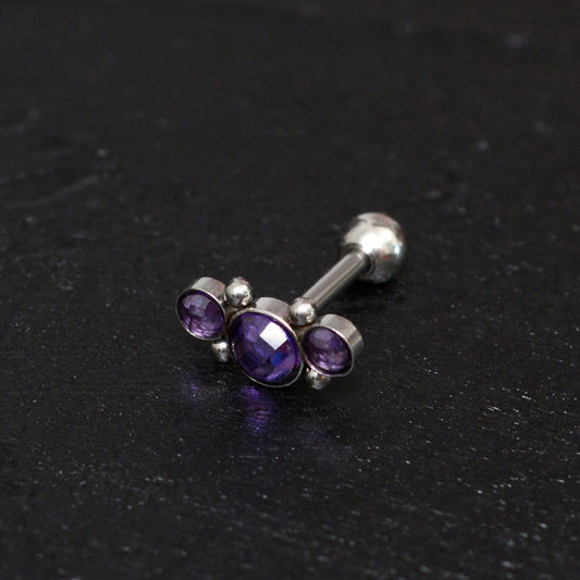 CZ Cartilage Curved Earring Surgical Steel - TitaniumFashion