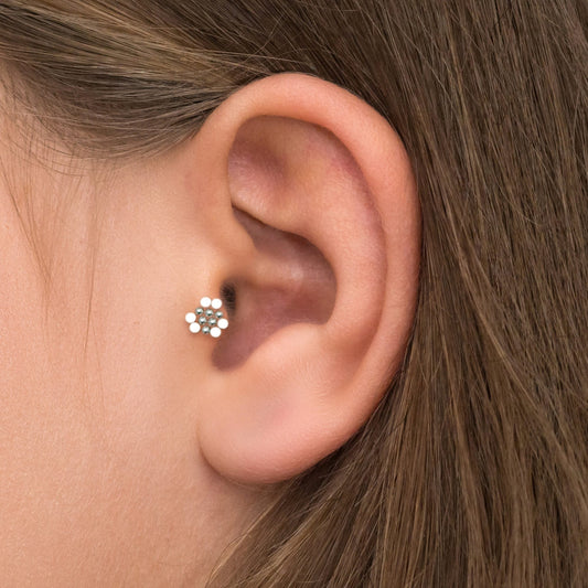 Surgical Steel Forward Helix Earring Stud - TitaniumFashion