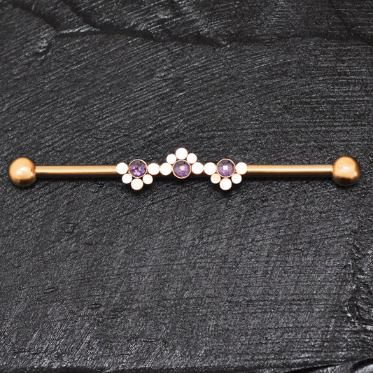 CZ Industrial Piercing 14g - TitaniumFashion