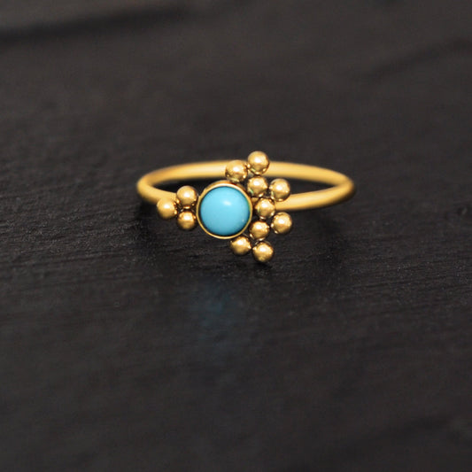 Surgical Steel Nose Ring Hoop Turquoise - TitaniumFashion