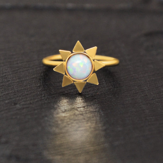 Surgical Steel Nose Ring Hoop Opal - TitaniumFashion