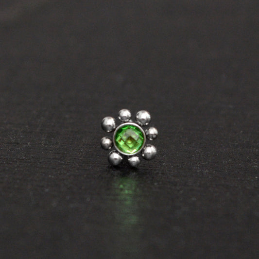 CZ Nose Stud Titanium - TitaniumFashion