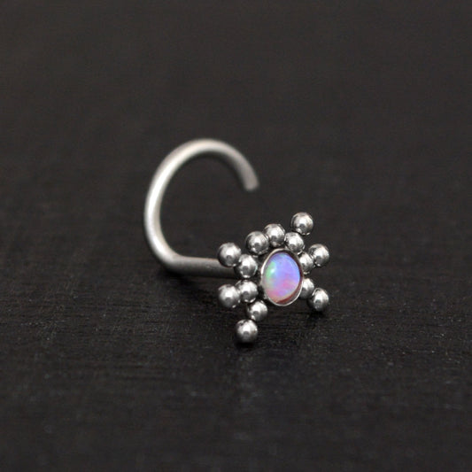 Opal Nose Stud Titanium - TitaniumFashion