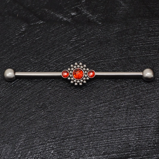 CZ Industrial Piercing 14g - TitaniumFashion
