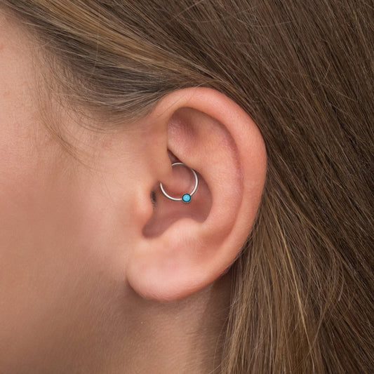 Turquoise Septum Hoop Titanium Implant Grade - TitaniumFashion