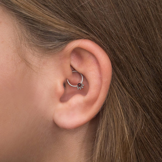 Opal Septum Clicker Hoop Titanium - TitaniumFashion