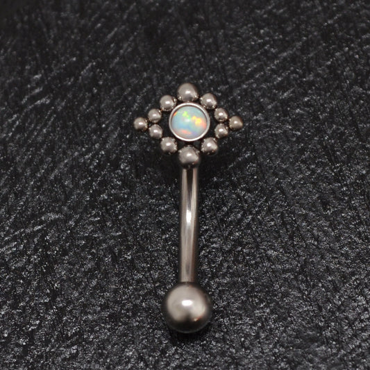 Opal Eyebrow Jewelry Implant Grade Titanium - TitaniumFashion