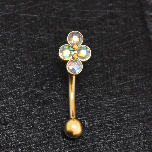 CZ Eyebrow Jewelry Surgical Steel - TitaniumFashion