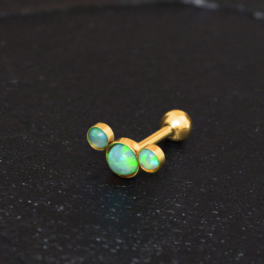 Opal Cartilage Curved Earring Surgical Steel - TitaniumFashion