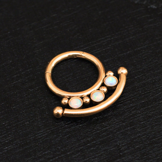 Opal Septum Ring Surgical Steel - TitaniumFashion