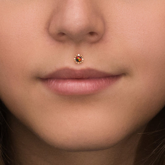 Lip Ring Opal - TitaniumFashion