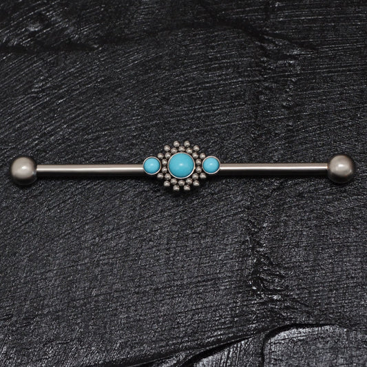 Turquoise Industrial Piercing Jewelry Surgical Steel - TitaniumFashion