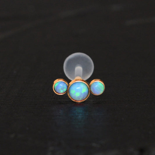 Opal Helix Curved Barbell Earring - TitaniumFashion
