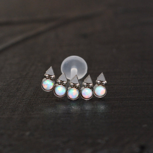 Opal Cartilage Curved Earring Bioflex - TitaniumFashion