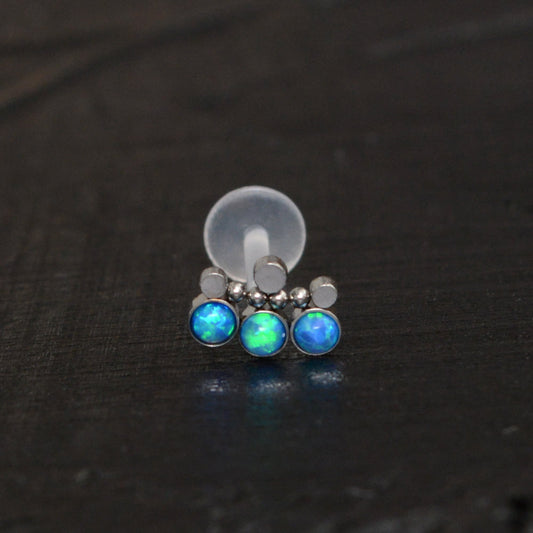 Opal Cartilage Curved Earring Bioflex - TitaniumFashion