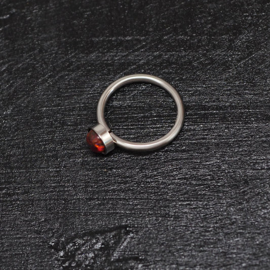 Surgical Steel Nose Hoop Opal - TitaniumFashion