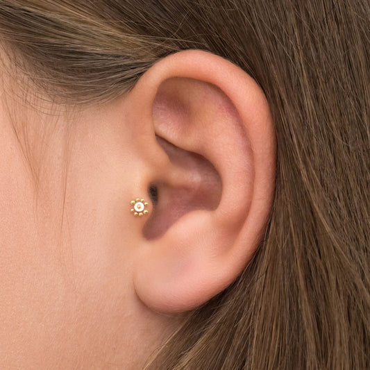 Flat Back Cartilage Earring Stud Bioflex - TitaniumFashion