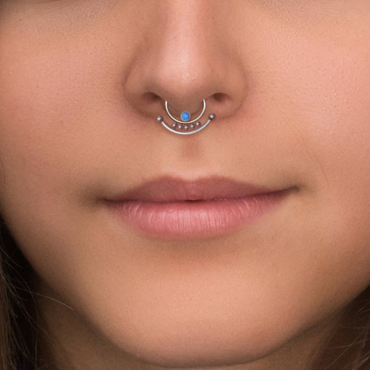 Surgical Steel Septum Ring - TitaniumFashion