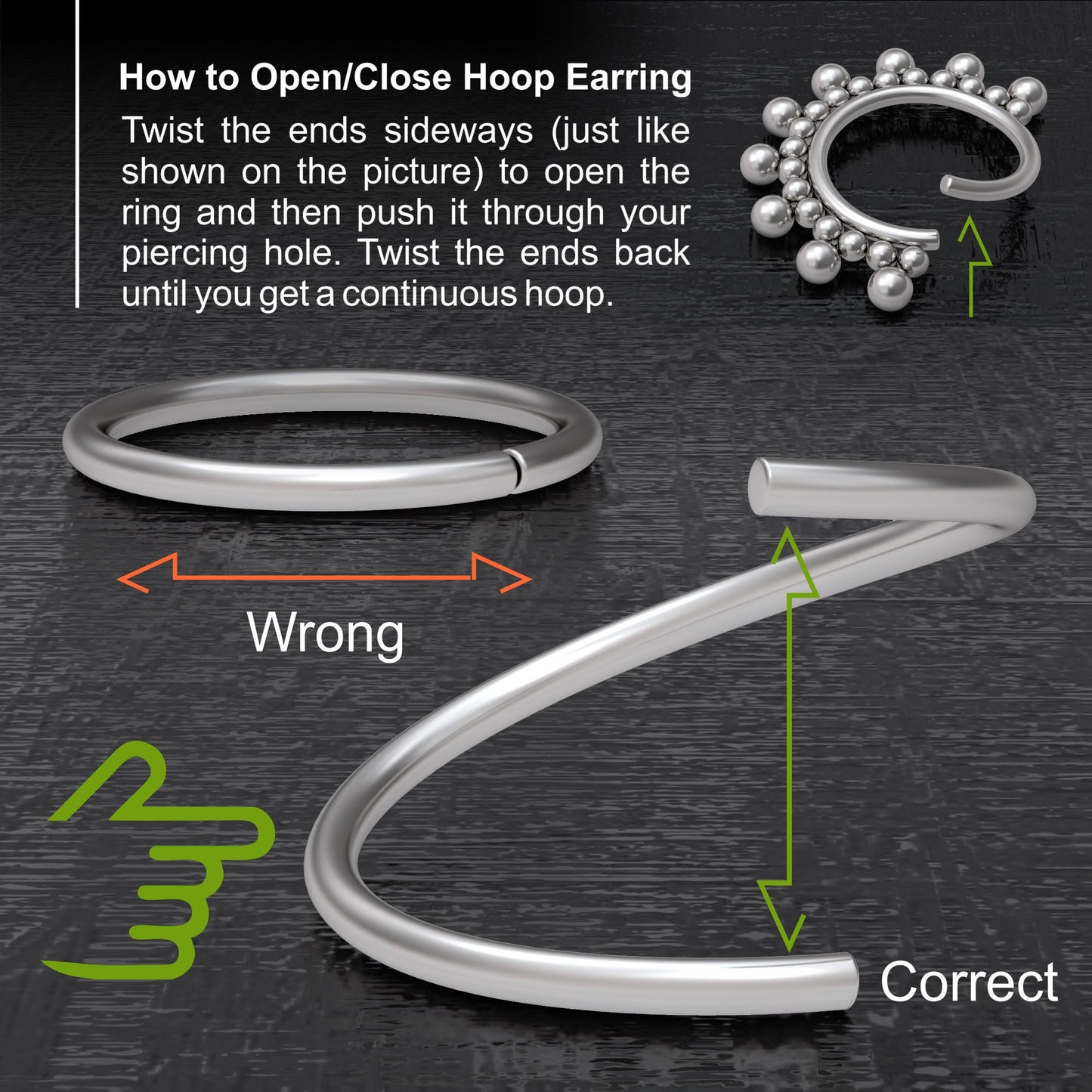 Titanium Nose Hoop Opal - TitaniumFashion