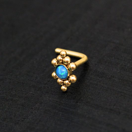 Opal Nose Bone Stud Surgical Steel - TitaniumFashion