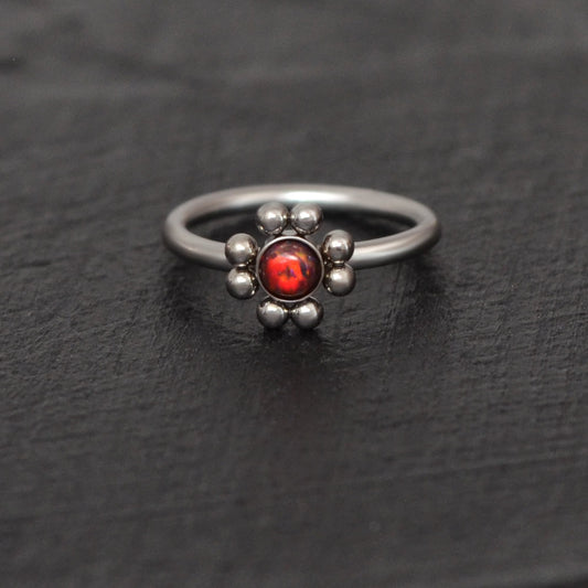 Opal Nose Ring Titanium Implant Grade - TitaniumFashion