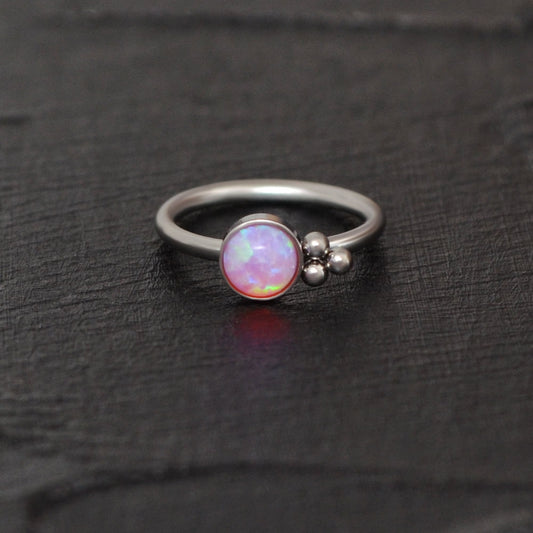 Titanium Nose Ring Hoop Opal - TitaniumFashion