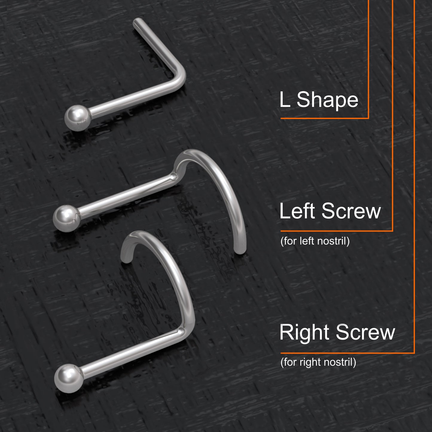 CZ Nose Stud Titanium - TitaniumFashion