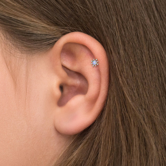 Opal Cartilage Piercing Titanium - TitaniumFashion