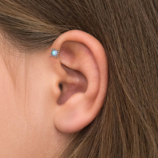 Opal Tragus Stud Titanium - TitaniumFashion